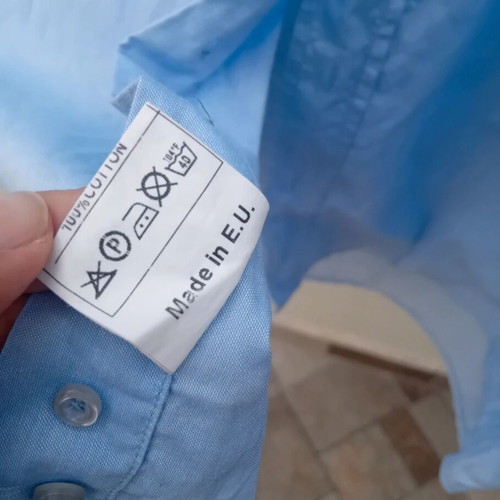 Cotton turquoise dress shirt like new, size L
