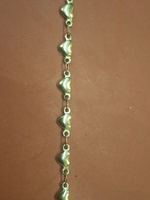 Bracelet with hearts, gold color
