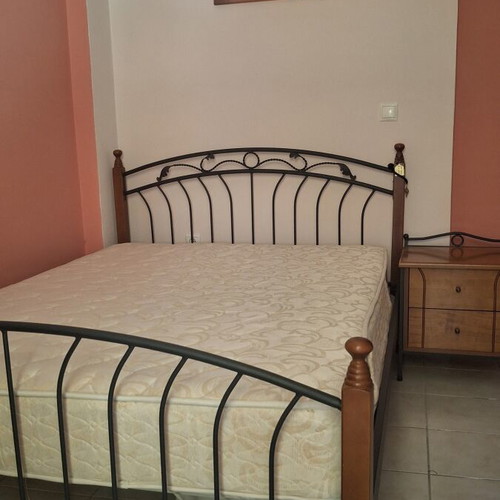 Metal bedroom set used with bed, mattress, 2 nightstands and dressing table