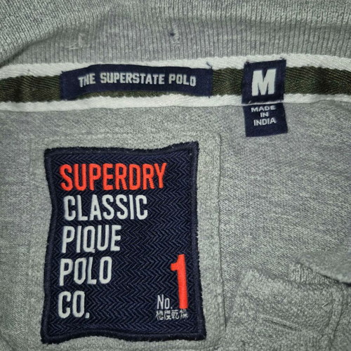 Superdry Polo Pique Medium shirt like new, light grey