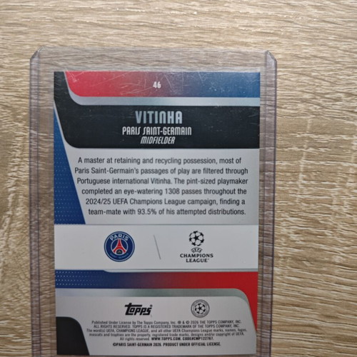 Vitinha Topps UCL Team of the Season 015/299 Yellow Sparkle card like new