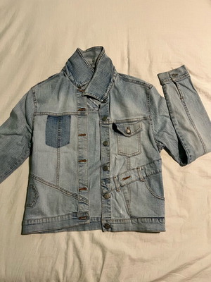 Denim jacket like new, short, turquoise, size M