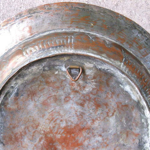 Antique copper plate used with decoration