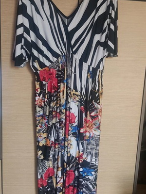 Jersey floral dress like new, plus size XL 42 14