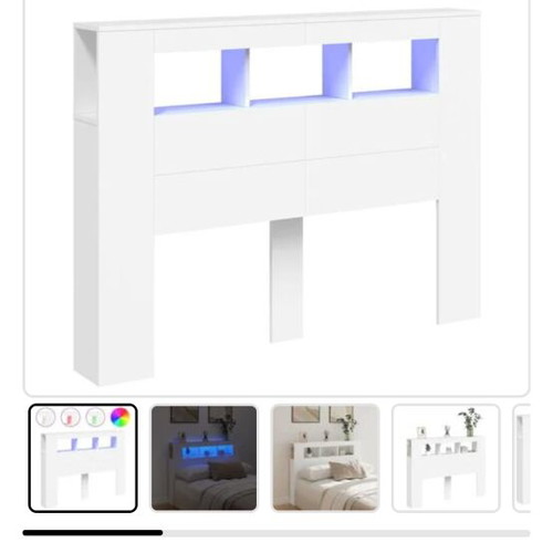 White bed headboard used with scratch