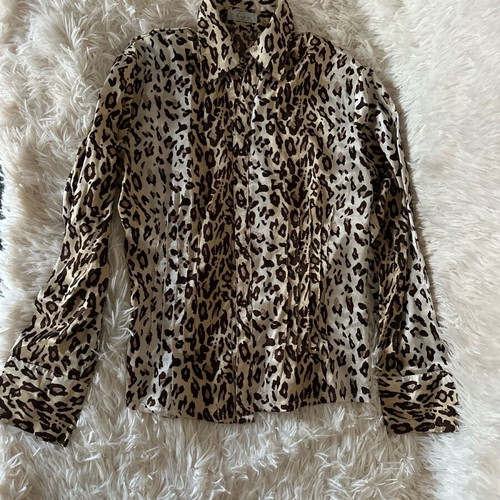 Leopard Shirt used, size M to XXL, beige and brown