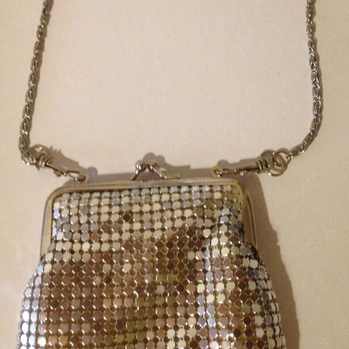 Maybelline New York hand bag used, silver evening
