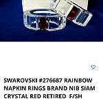  Δύο  δαχτυλιδια / κρικοι πετσέτας φαγητού ( napkins ring) Swarovski Rainbow σιαμ , Stefan Umdasch Austria 2001