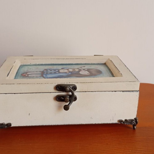Santoro Gorjuss Storage Box and Figures Hush Little Bunny like new