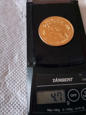 Συλλεκτικό τοκεν νόμισμα καρναβαλιού Νέας Ορλεάνης 1957, χρυσό αλουμίνιο