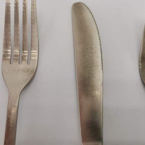 Silver-plated forks and knives used, set of 3+3, 1970 era