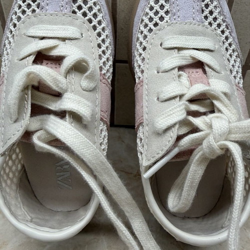 Zara children's shoes like new, size 23, white and pink