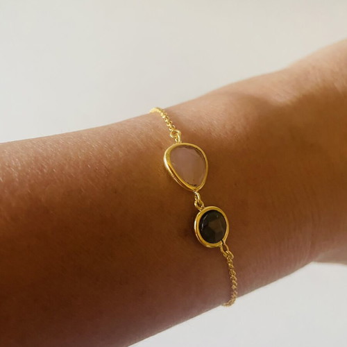 Oxette silver bracelet gold plated with crystals, like new