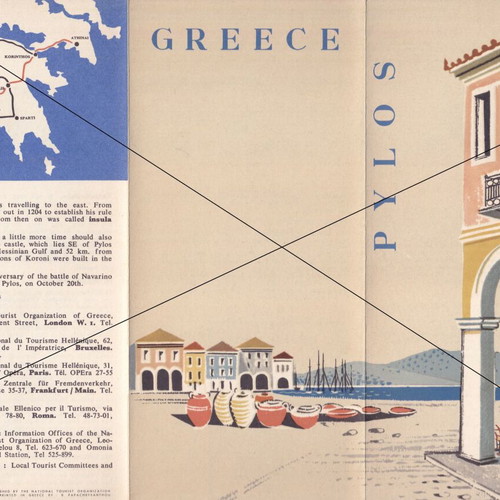 Pylos Navarino Tourist Brochure EOT 1961 like new, Tassos Alevizos