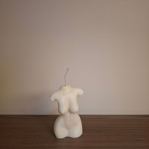 Handmade soy candle in female body shape made to order