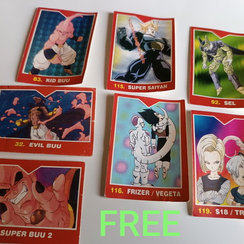 Dragon Ball caps lot 28 pcs 1989 used with 7 free stickers
