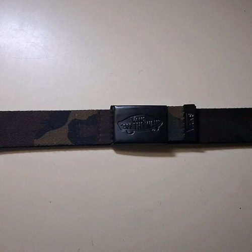 Vans fabric belt with camouflage pattern and metal buckle new
