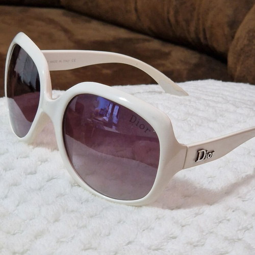 Dior women's sunglasses used, white, UV protection