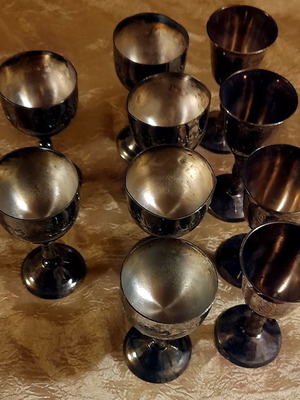 Liqueur glasses vintage set of 10 used