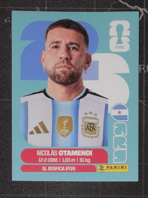 Panini Fifa World Cup 2026 Nicolas Otamendi sticker new