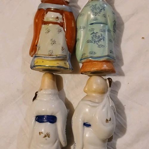 Chinese deities used, set of 4, porcelain miniatures