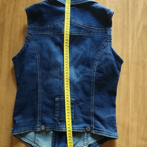 Dark Blue Denim Vest size XS like new with metal buttons