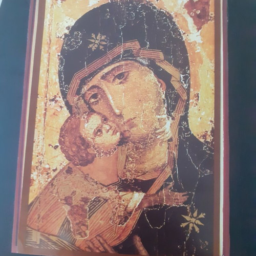 Wooden handmade religious icon new, 39x28 cm, decoupage