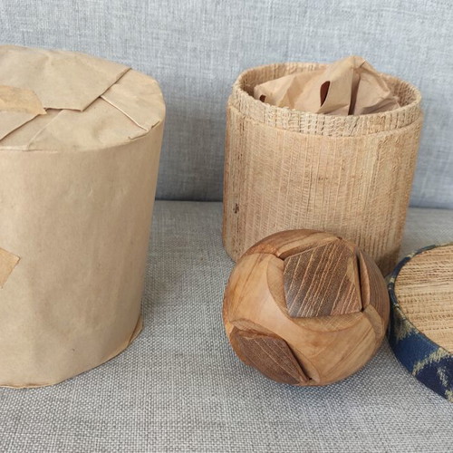 Wooden sphere puzzles set of two, new