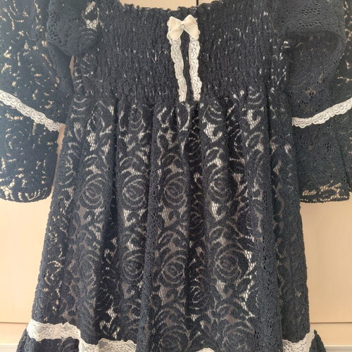 ZIC ZAC Black Boho Lace Tunic Dress One Size like new