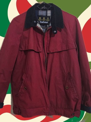 Vintage Barbour Harrington μπουφάν μεταχειρισμένο, μαύρο και κόκκινο, μέγεθος M