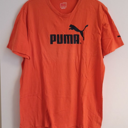 Puma men's t-shirt orange with logo size XXL like new