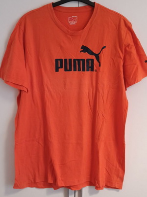 Puma men's t-shirt orange with logo size XXL like new