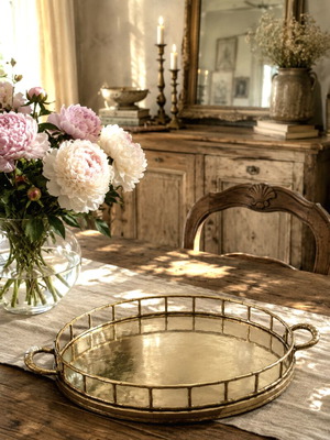Vintage δίσκος faux bamboo Hollywood Regency σαν καινούργιο