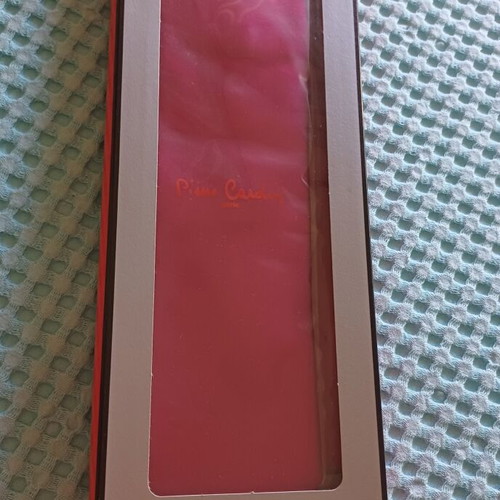 Pierre Cardin tie and pocket square set new, fuchsia silk