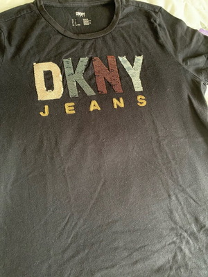 DKNY women's short sleeve blouse used, size M, black