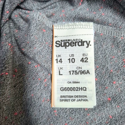Superdry grey sleeveless T-shirt like new, size Large