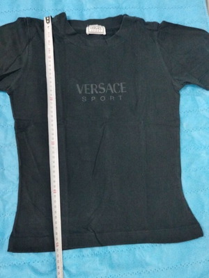 Versace στενό μαύρο μπλουζάκι, μέγεθος M / 38 / 10