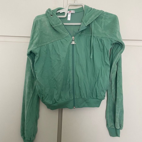 JLo hoodie short like new, green and turquoise