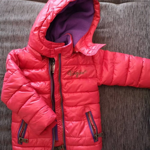 Thick winter jacket with down and polar fleece, size 80, 1 year, like new