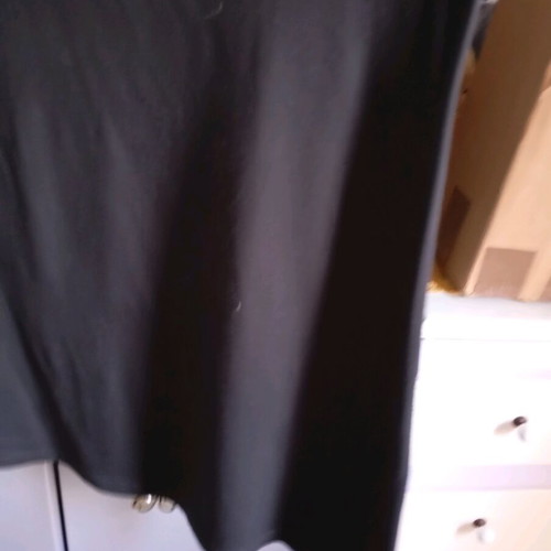 Dress with one sleeve and one shoulder exposed used, size L, black and gold