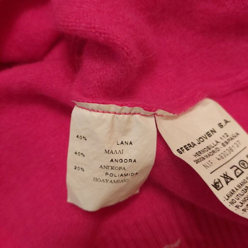 Women's turtleneck sweater used, wool, pink
