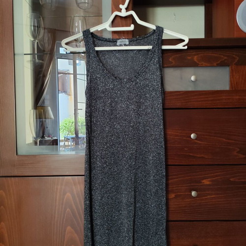 Long black blouse with silver thread like new, size S