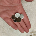 Button earrings new in gold and silver, two pairs