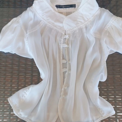 Raxevsky white crop top blouse size M like new
