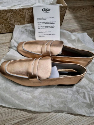 Loafers Buffalo new No 40 rose gold genuine leather