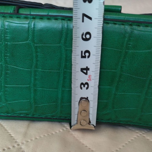 Women's bag new, green, with long removable strap and two inner pockets