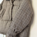 Puffer jacket, wide fit, grey beige