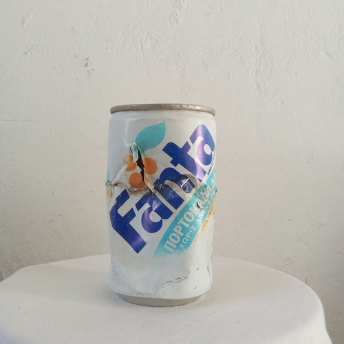 Fanta blue orange soda collectible can 1990s