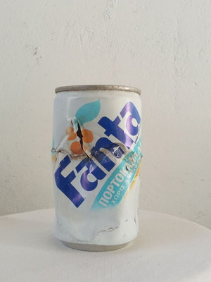 Fanta blue orange soda collectible can 1990s