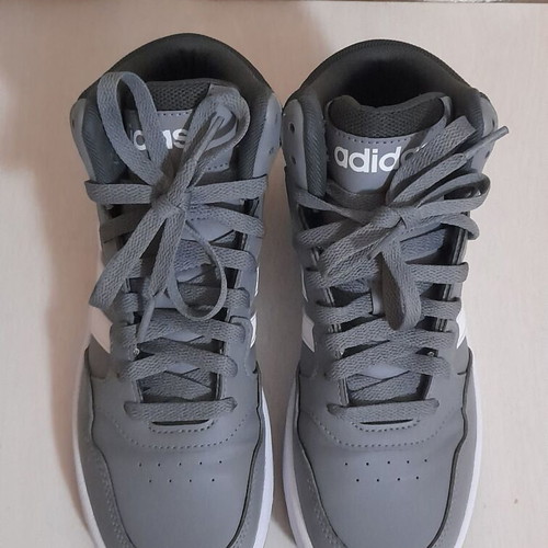 Adidas Hoops 3.0 Mid K athletic boots new, grey with white stripes